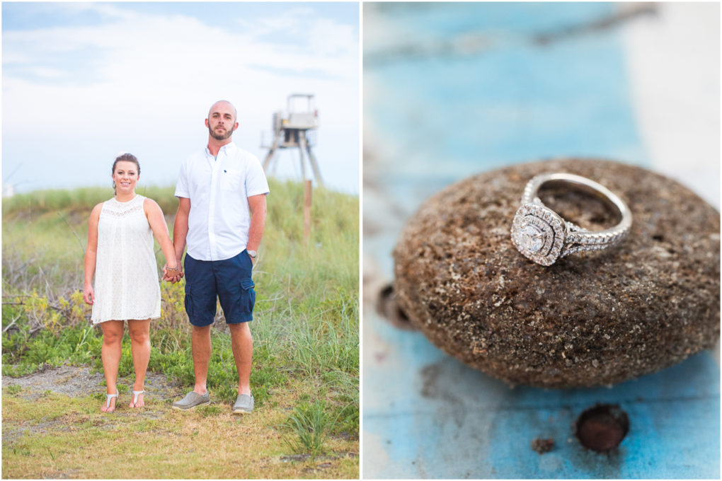 casual nc beach engagement