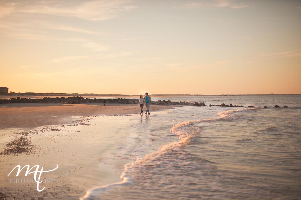 Tybee Beach casual engagement photography