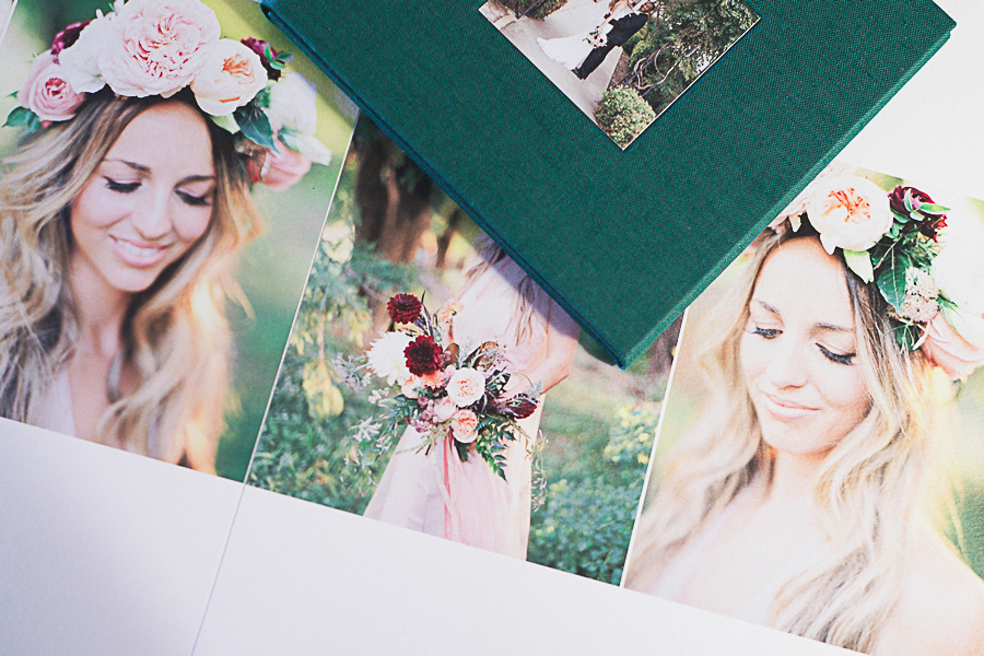 detail photo of the fine art wedding album from Woodland Albums