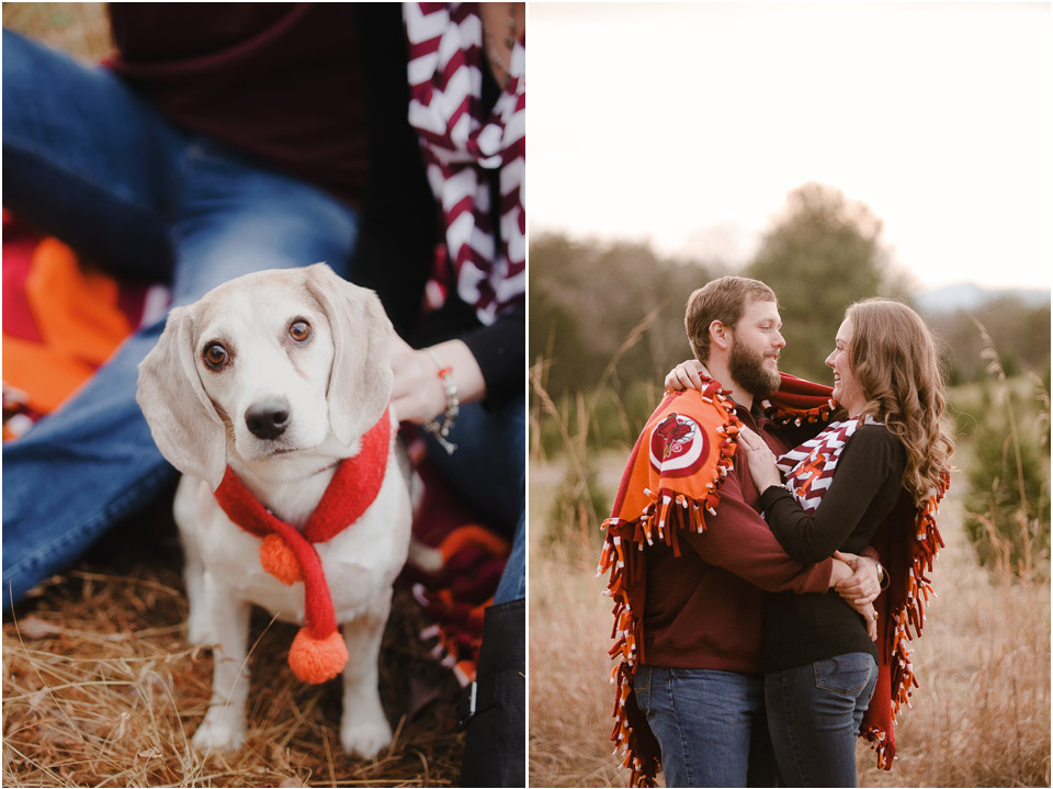 Virginia-Tech-engagement-session-with-dog