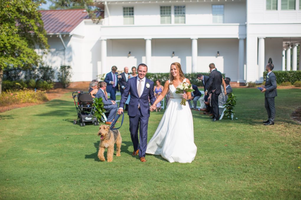 wedding ceremony on the East lawn of the Carolina Inn at Pinehurst resort wedding