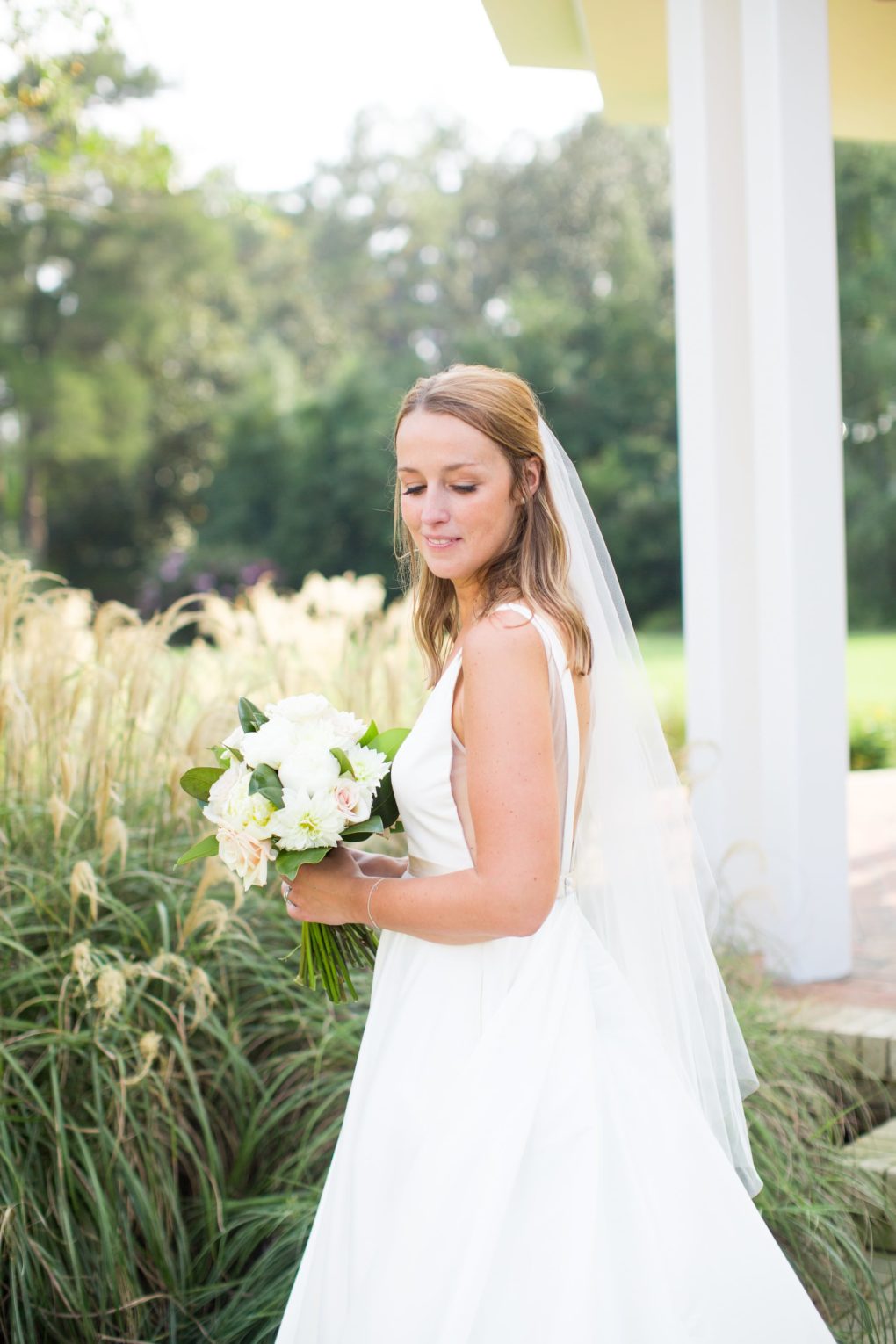 bride near gazebo at Pinehurst wedding