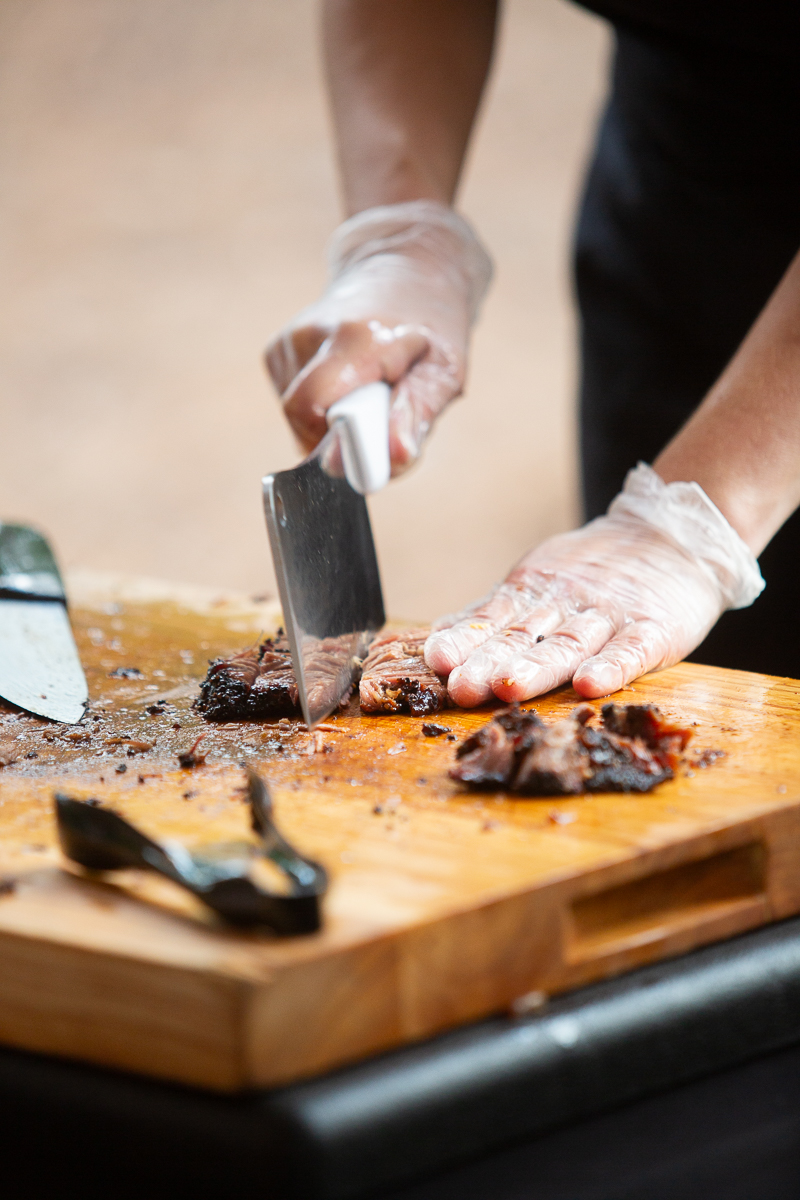 Chef at carving station at Forest Creek wedding