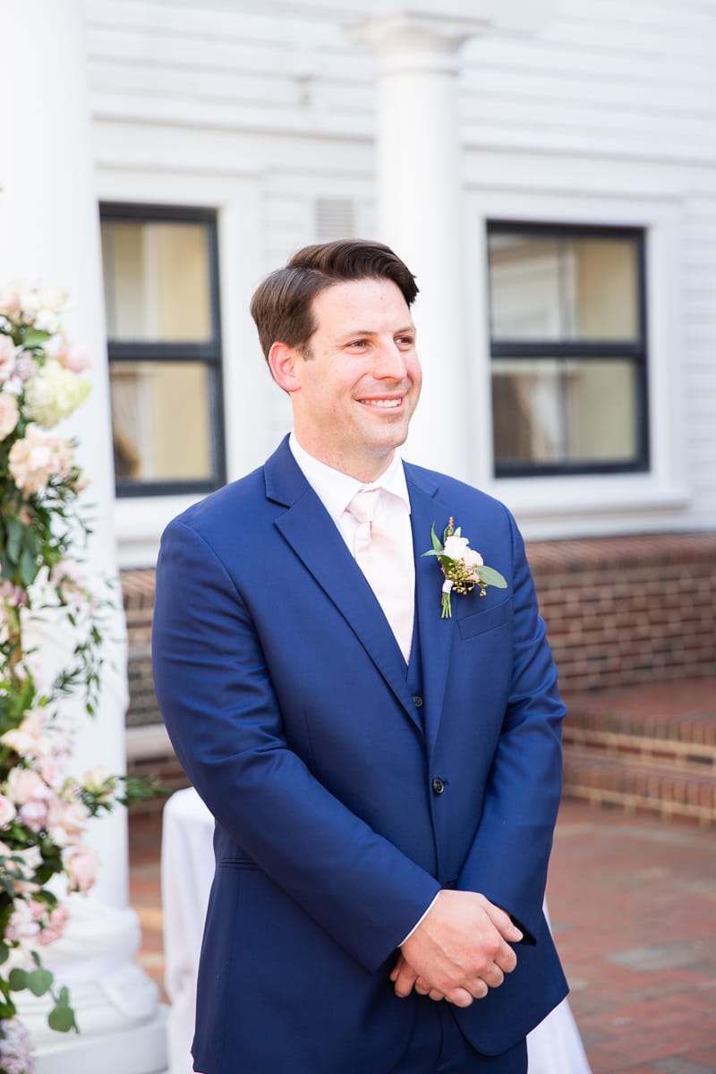 Groom waiting at Pinehurst Resort wedding