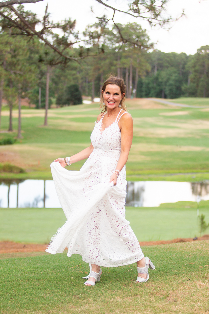 Bride twirling at North Carolina wedding