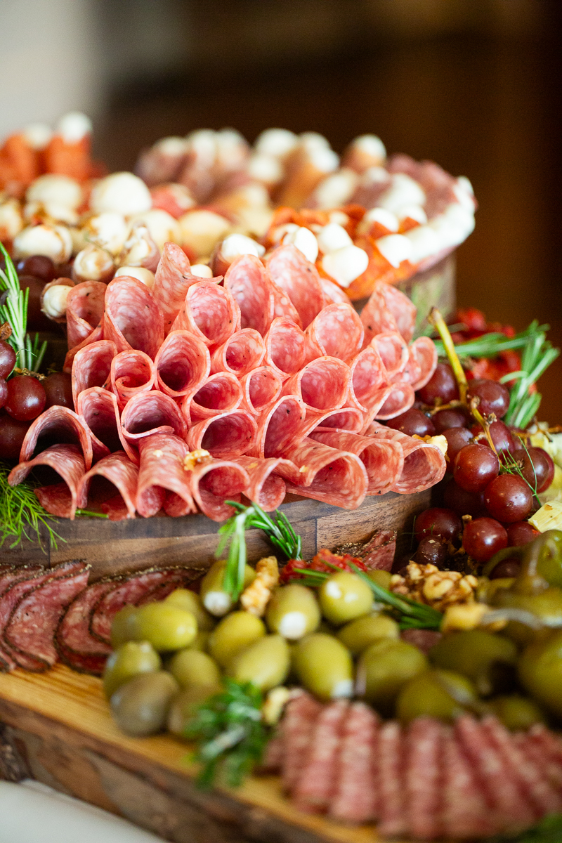 Charcuterie display by North Carolina wedding photographer