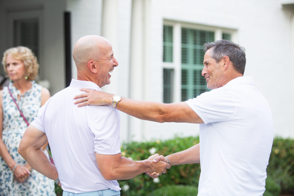 Guests greeting at Pinehurst wedding