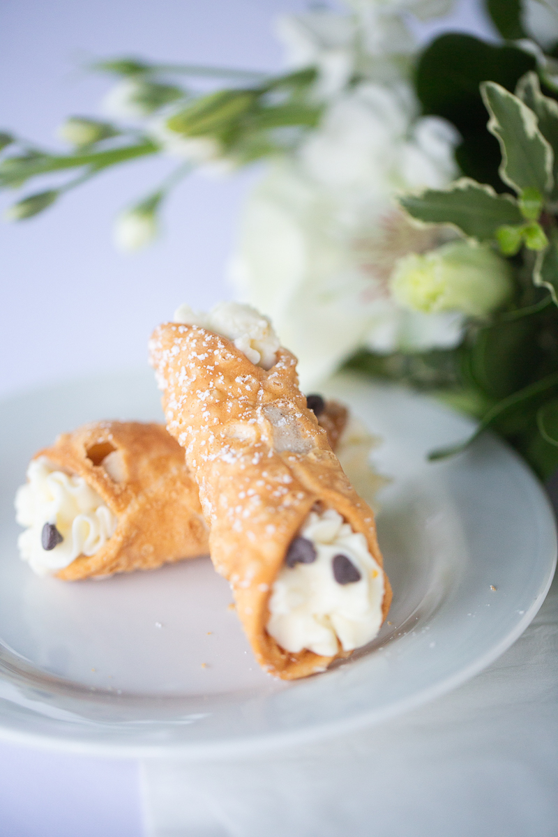 Cannoli dessert by Pinehurst wedding photographer