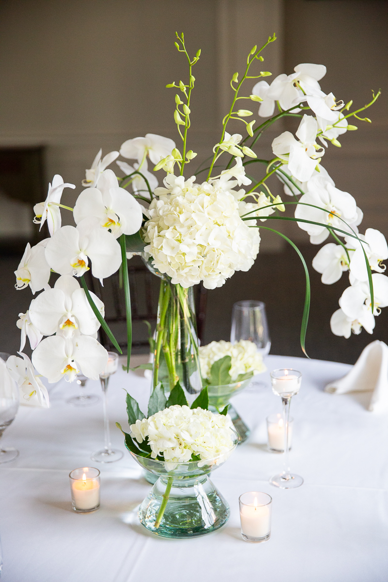 Floral centerpiece at Forest Creek wedding