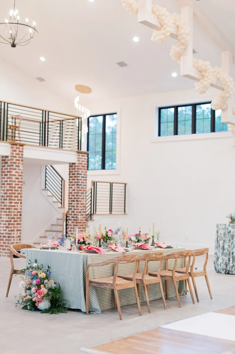 interior photo of Village Pine Venue set up for a wedding in Pinehurst