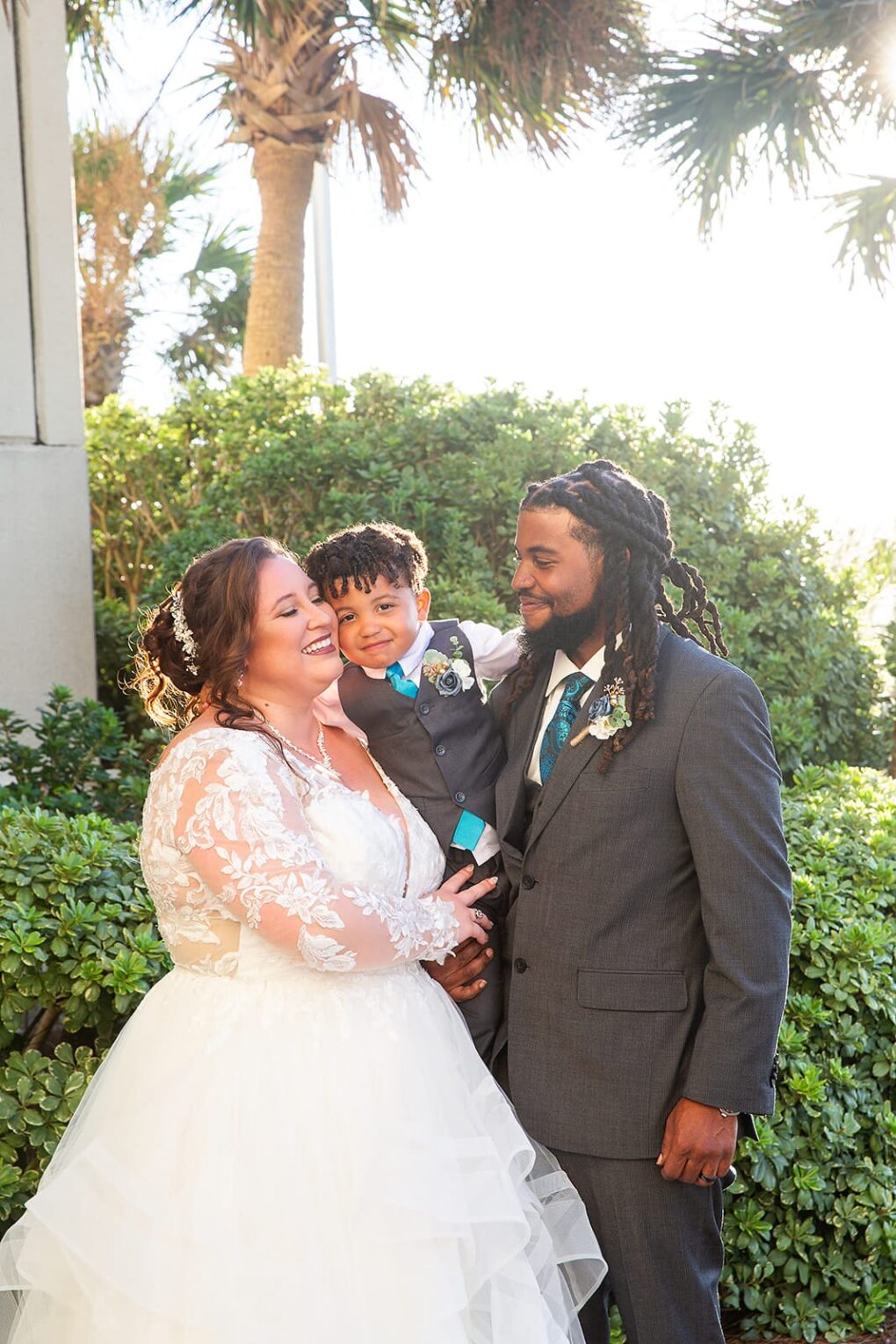 family photos at NC beach wedding