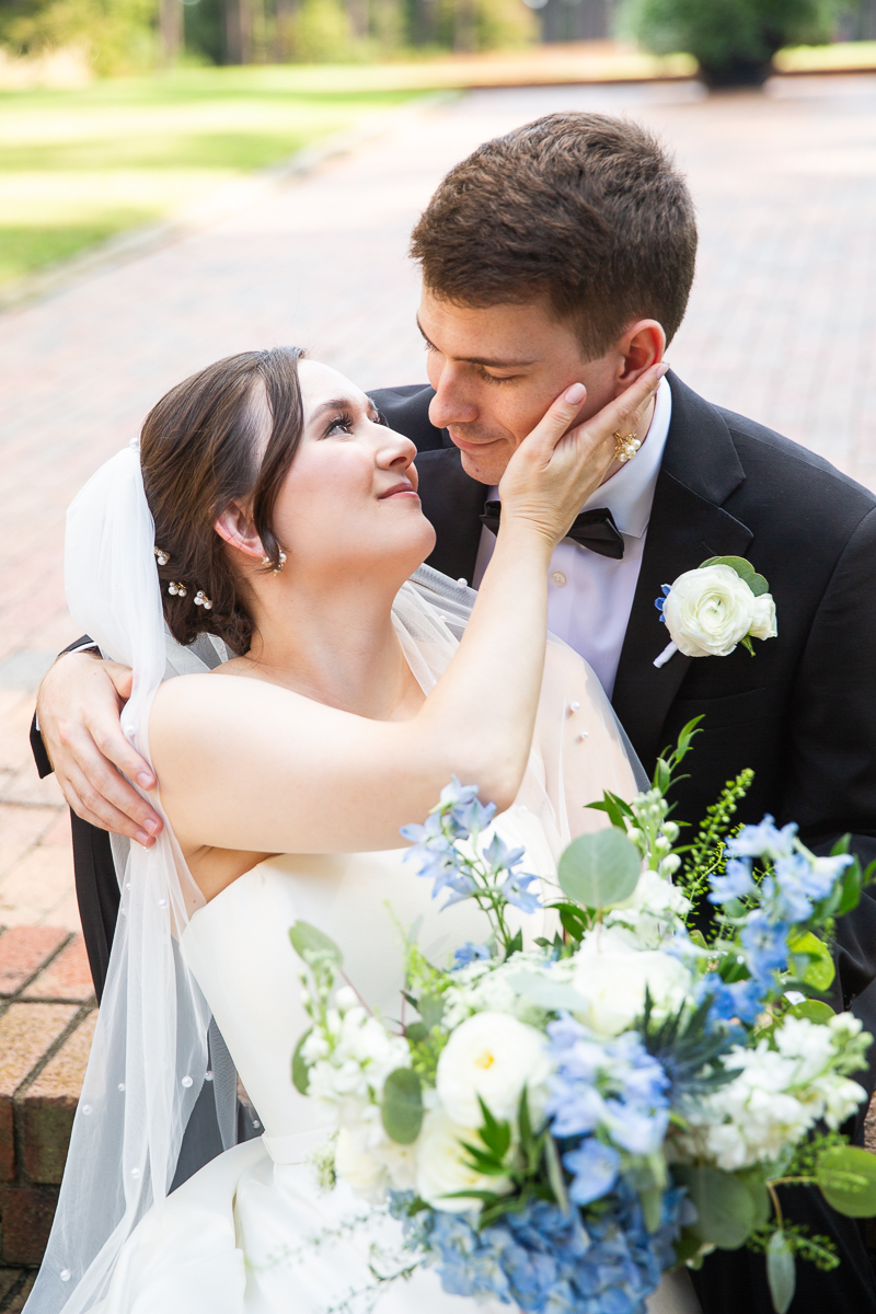 bride and groom at black tie wedding at CCNC in Pinehurst, North Carolina